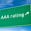 Highway directional sign for AAA credit rating, clipping path Highway directional sign for AAA credit rating, clipping path